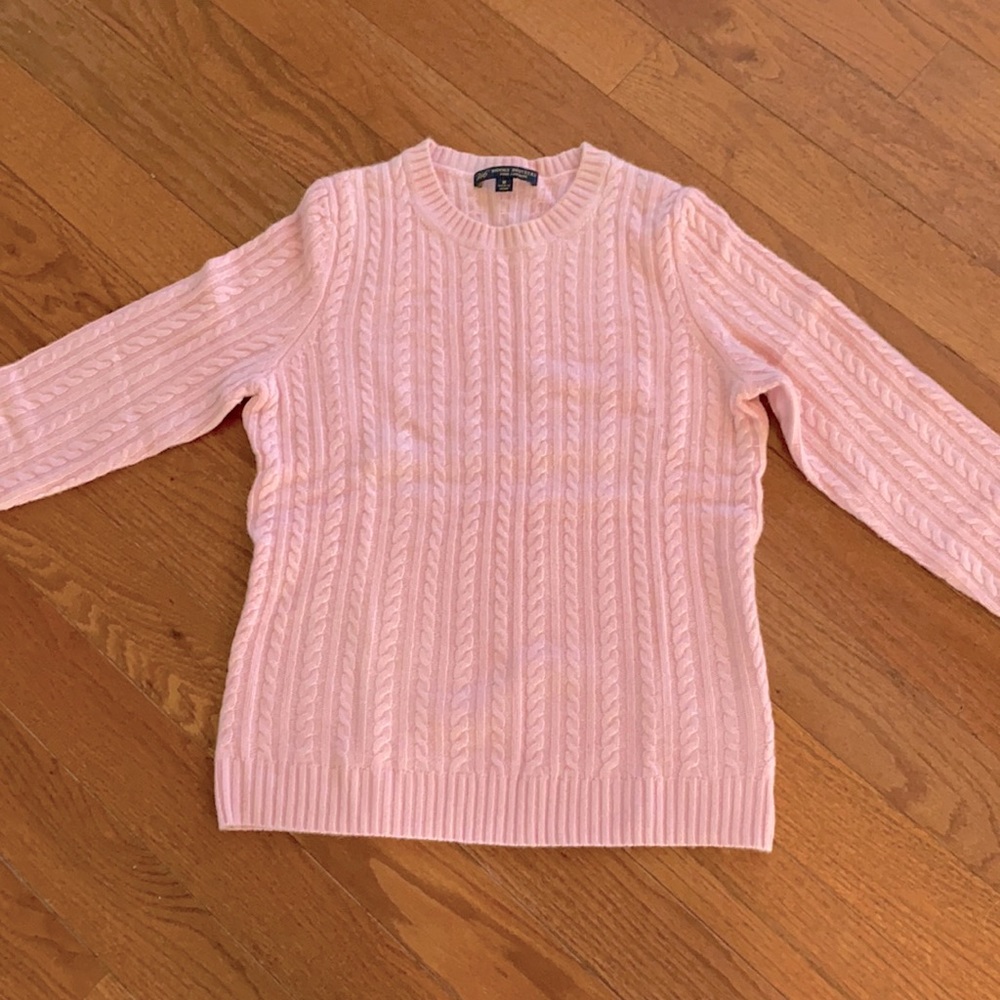 Pink cashmere long sleeve sweater.
